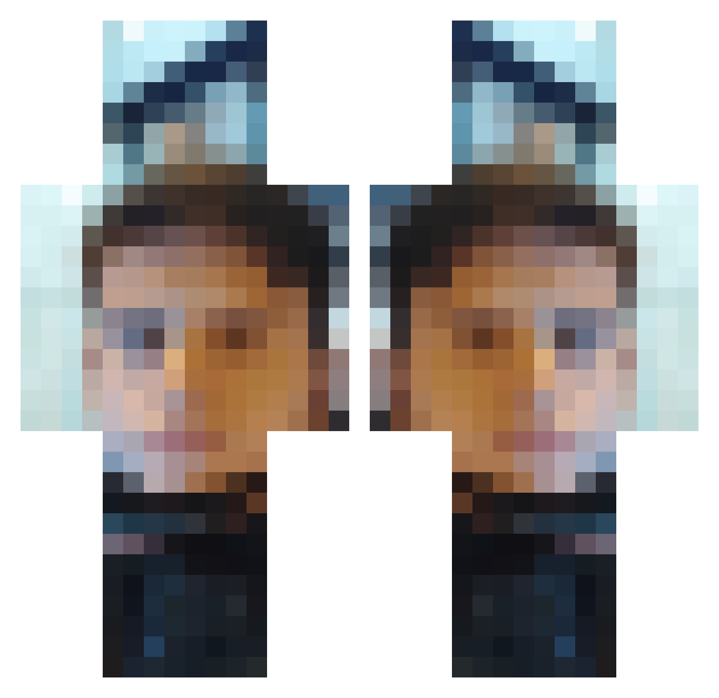 Tamtumkid Minecraft skin, front and back view