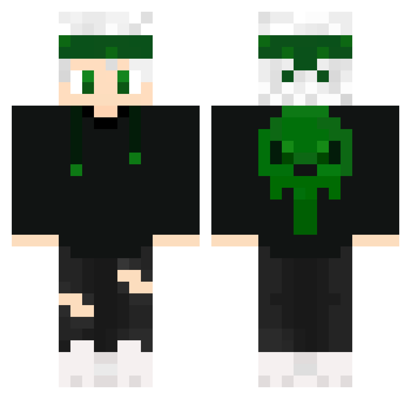 Turran Minecraft skin, front and back view
