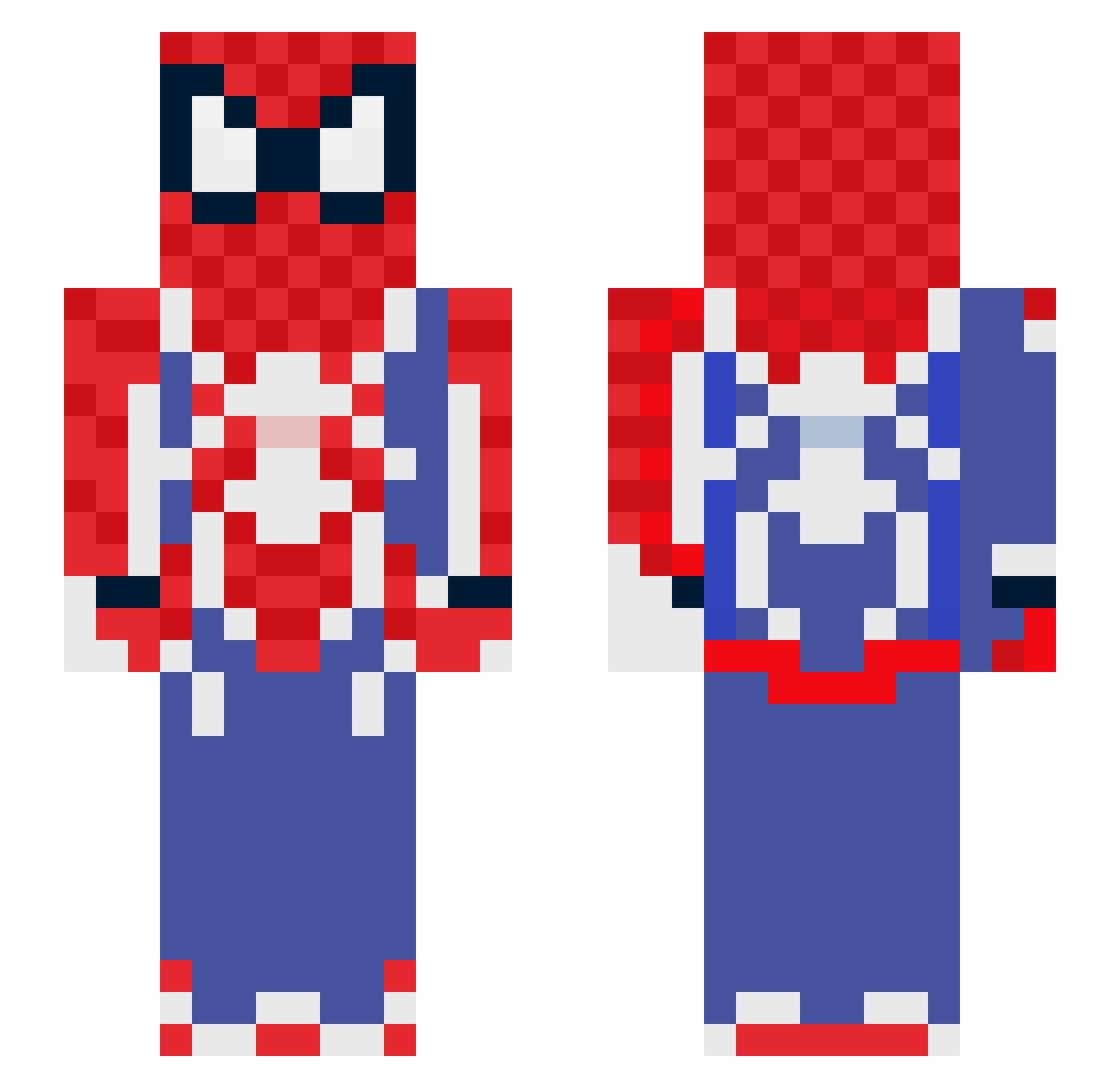 Quickhe Minecraft skin, front and back view