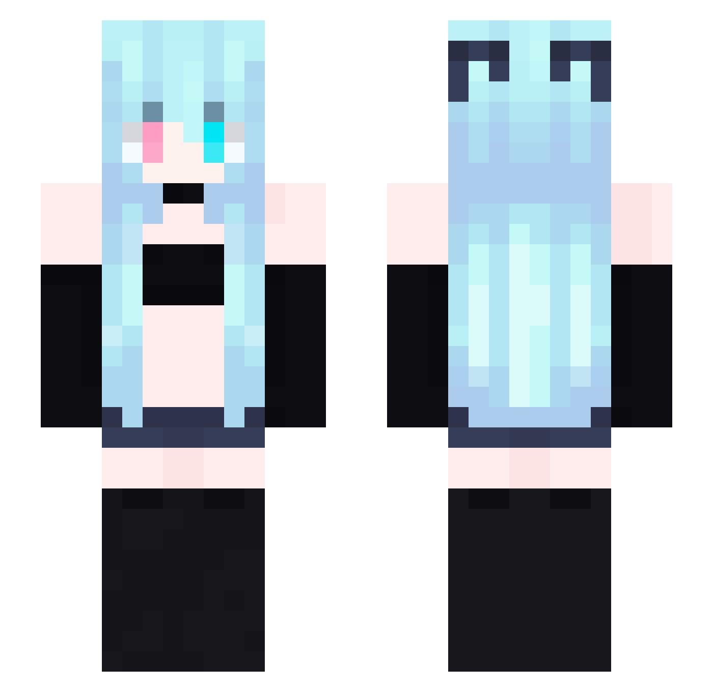 yuxingg Minecraft skin, front and back view