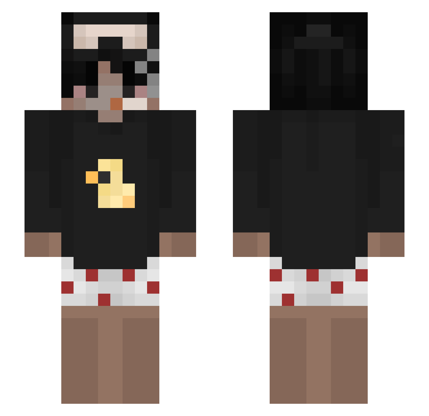 Zagreo_666 Minecraft skin, front and back view