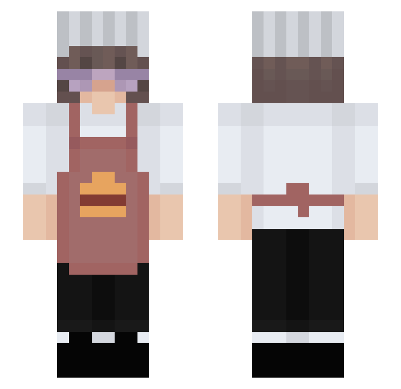 Zizius Minecraft skin, front and back view