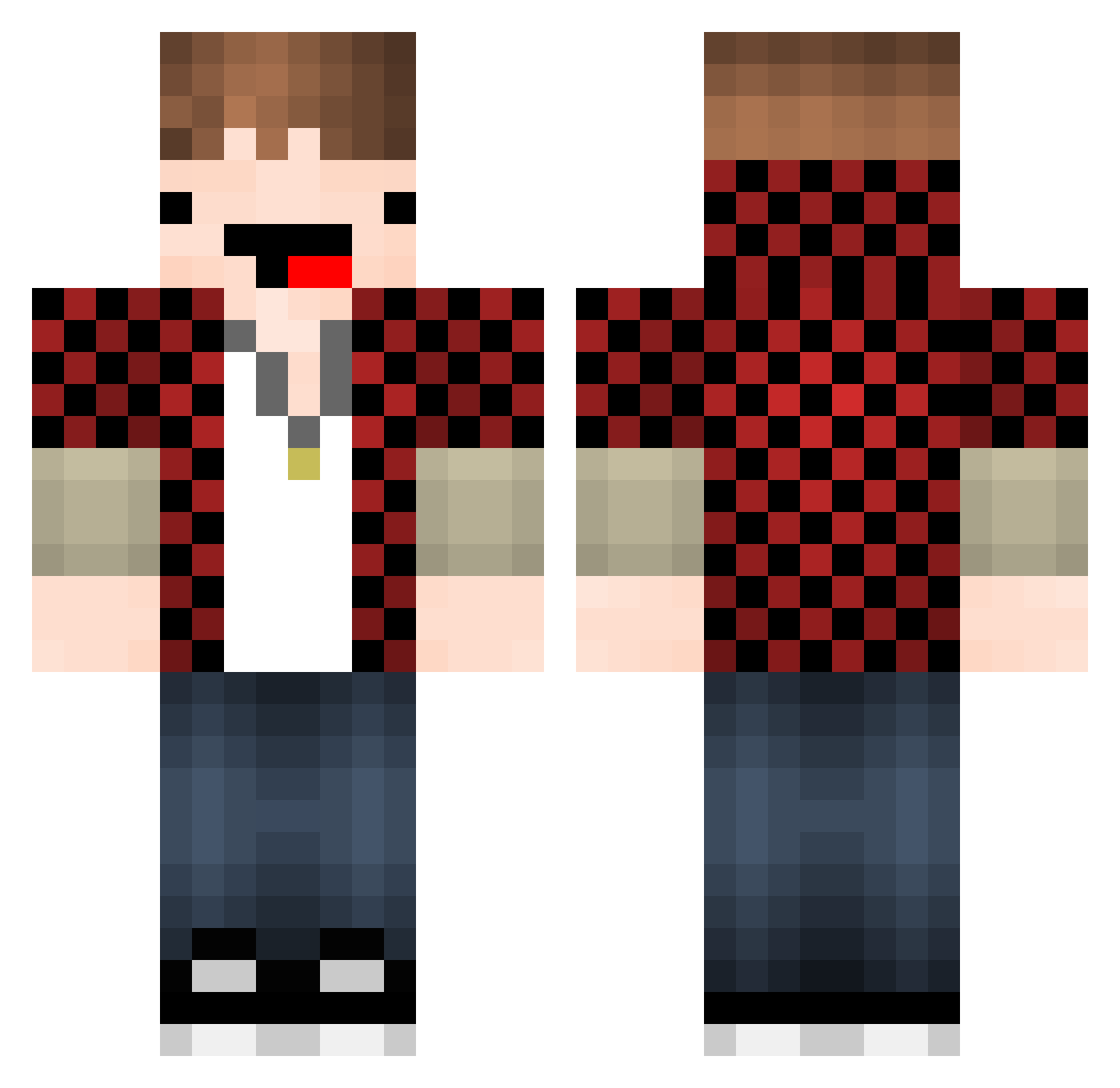BajanCanadian Minecraft skin, front and back view