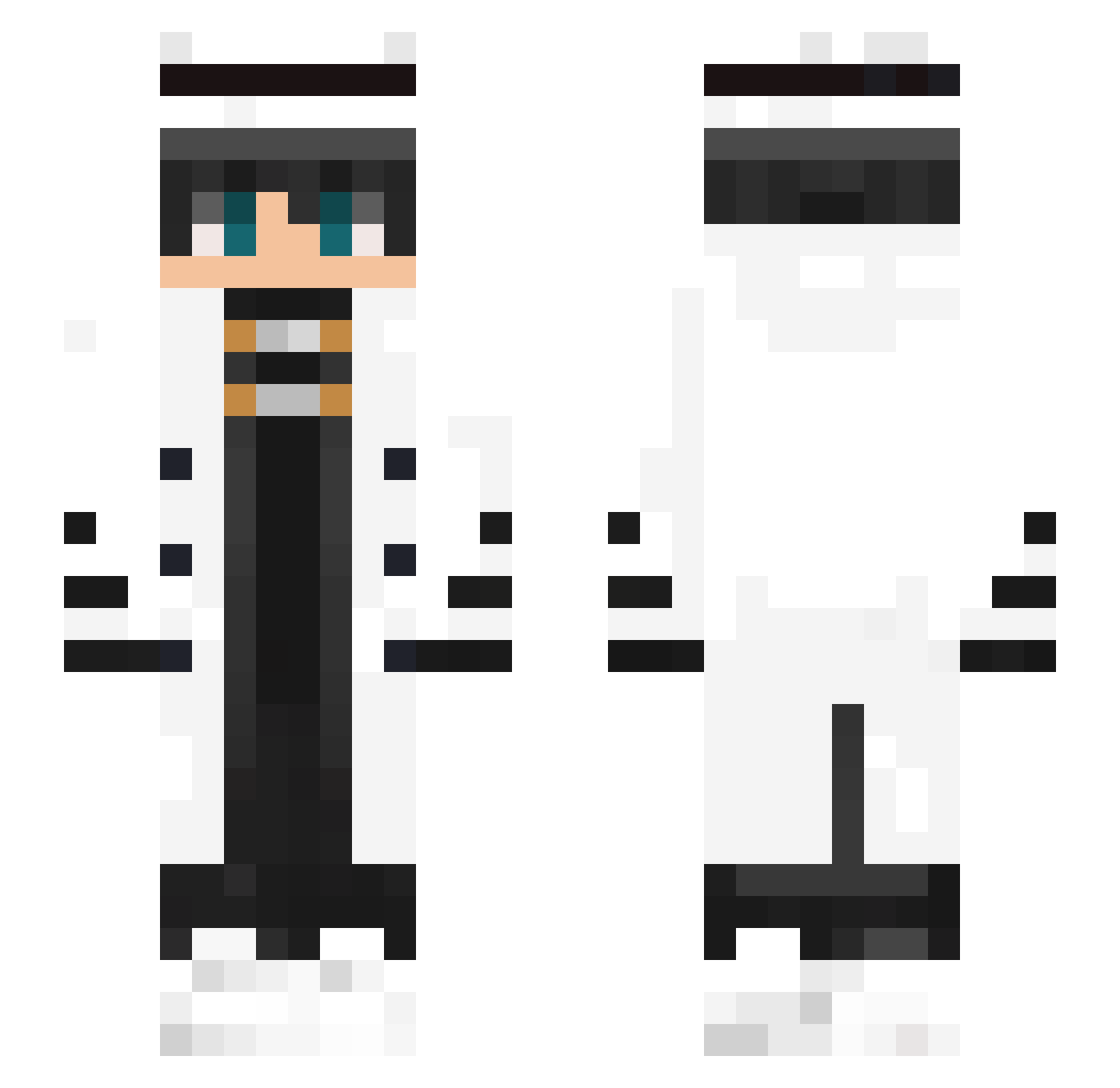 Mystery0704 Minecraft skin, front and back view