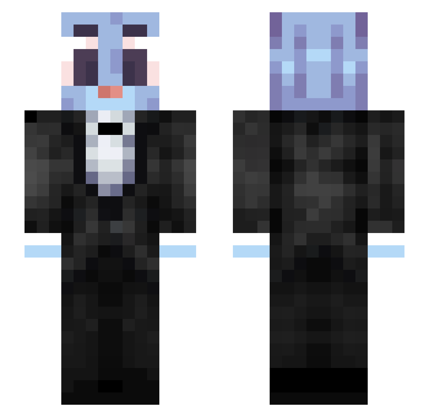 Nerres Minecraft skin, front and back view