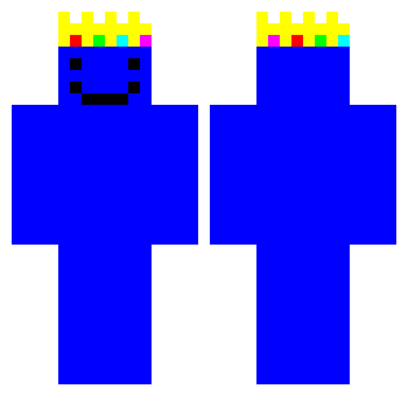 acyrex Minecraft skin, front and back view