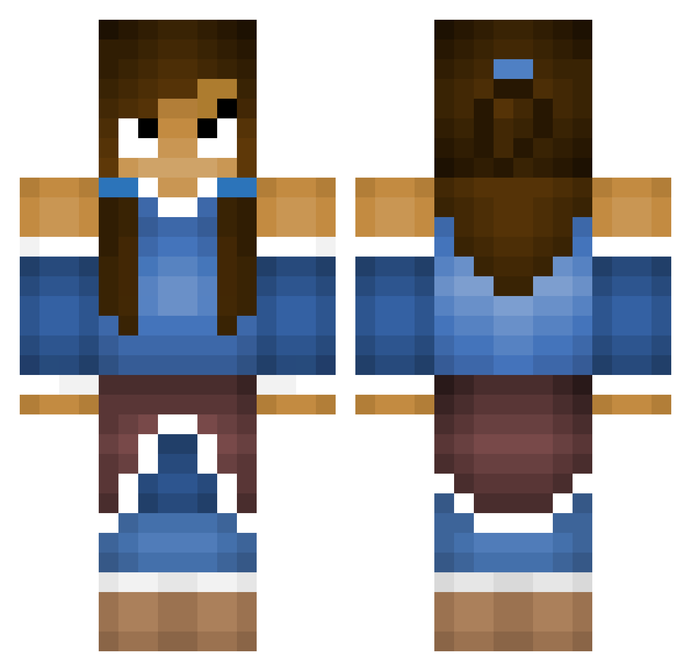 AvatarKora Minecraft skin, front and back view