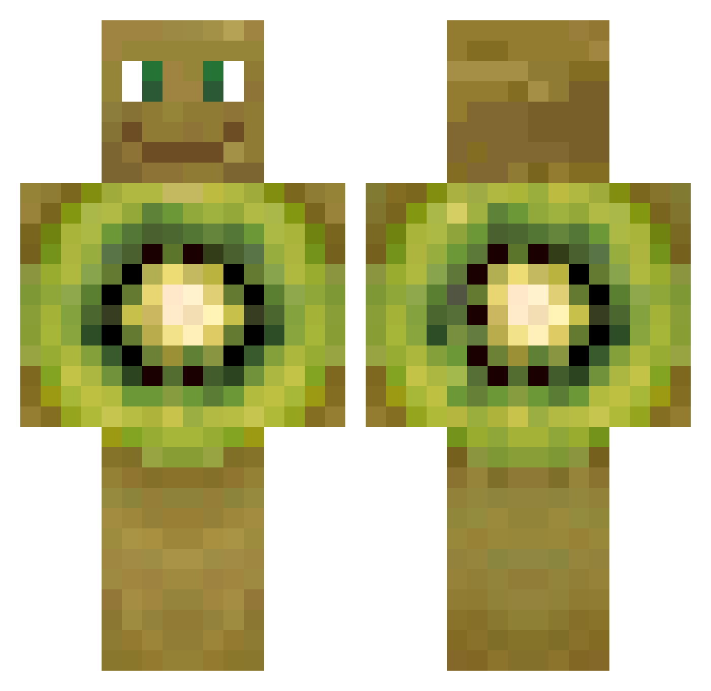 kiwiX_X Minecraft skin, front and back view