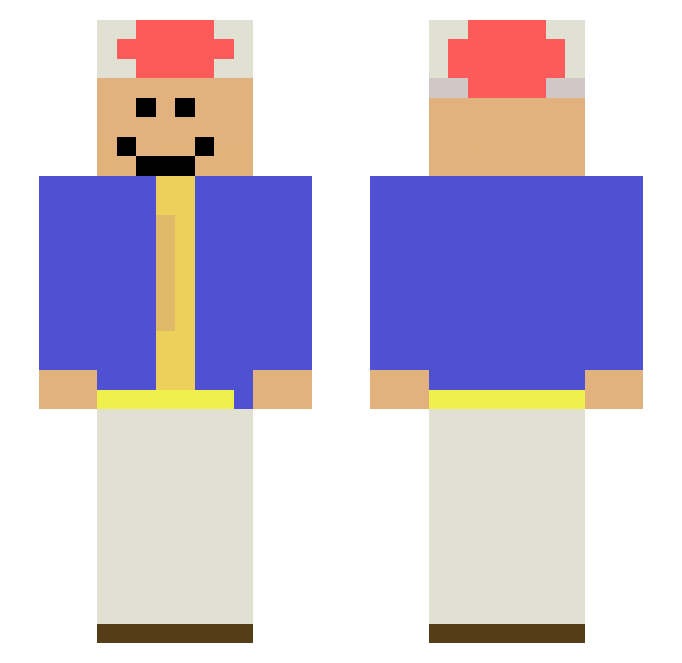Blodyn04 Minecraft skin, front and back view