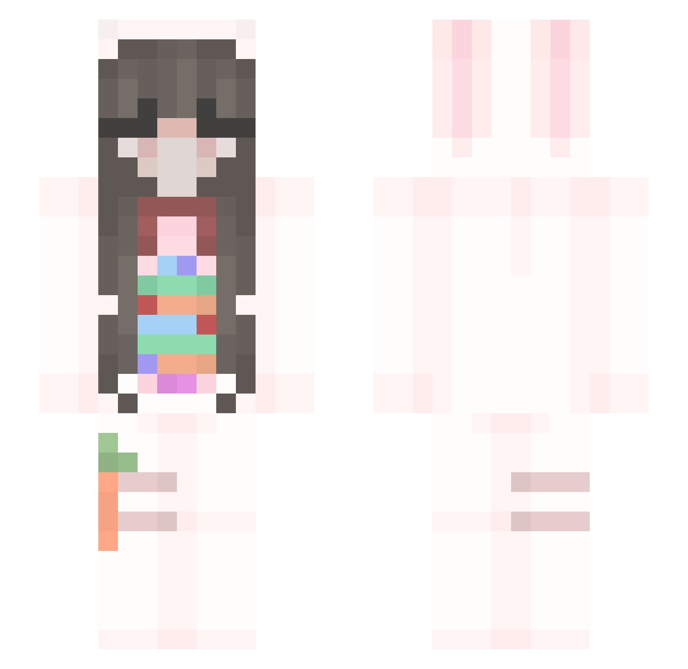 Mimi5201 Minecraft skin, front and back view
