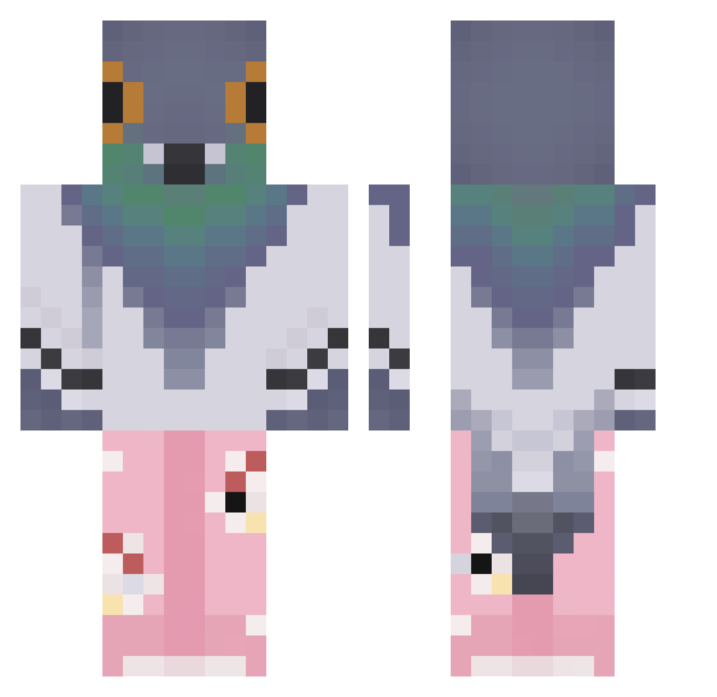 KR3CIK6365 Minecraft skin, front and back view