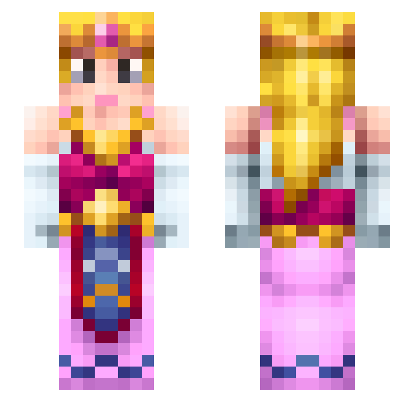 Bullicann Minecraft skin, front and back view