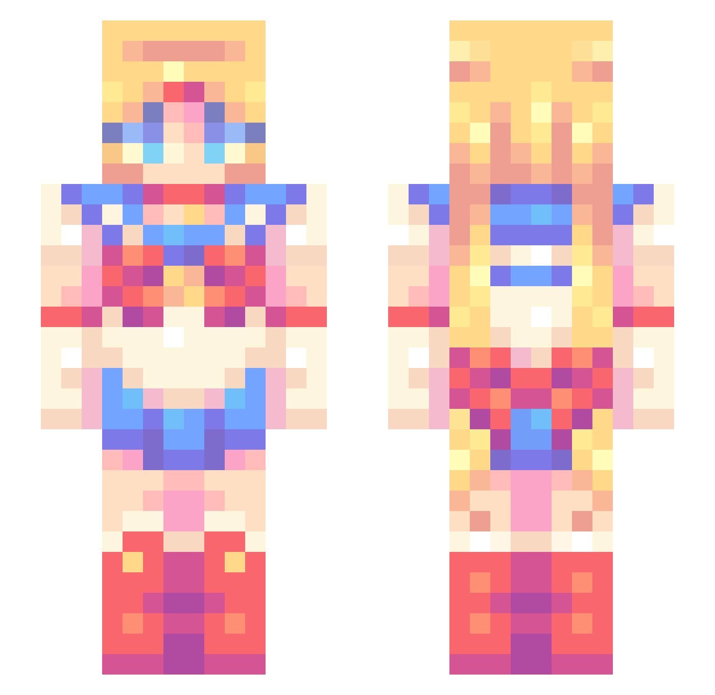 erma Minecraft skin, front and back view