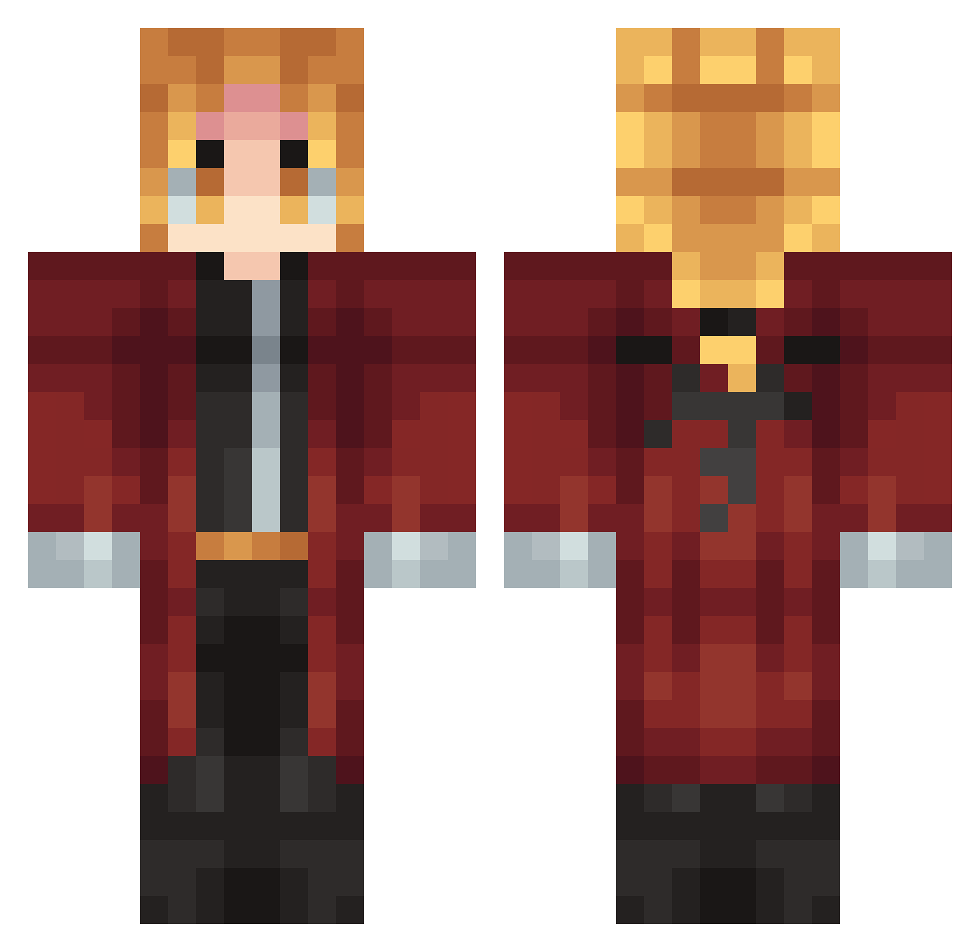 ToxicKidz Minecraft skin, front and back view