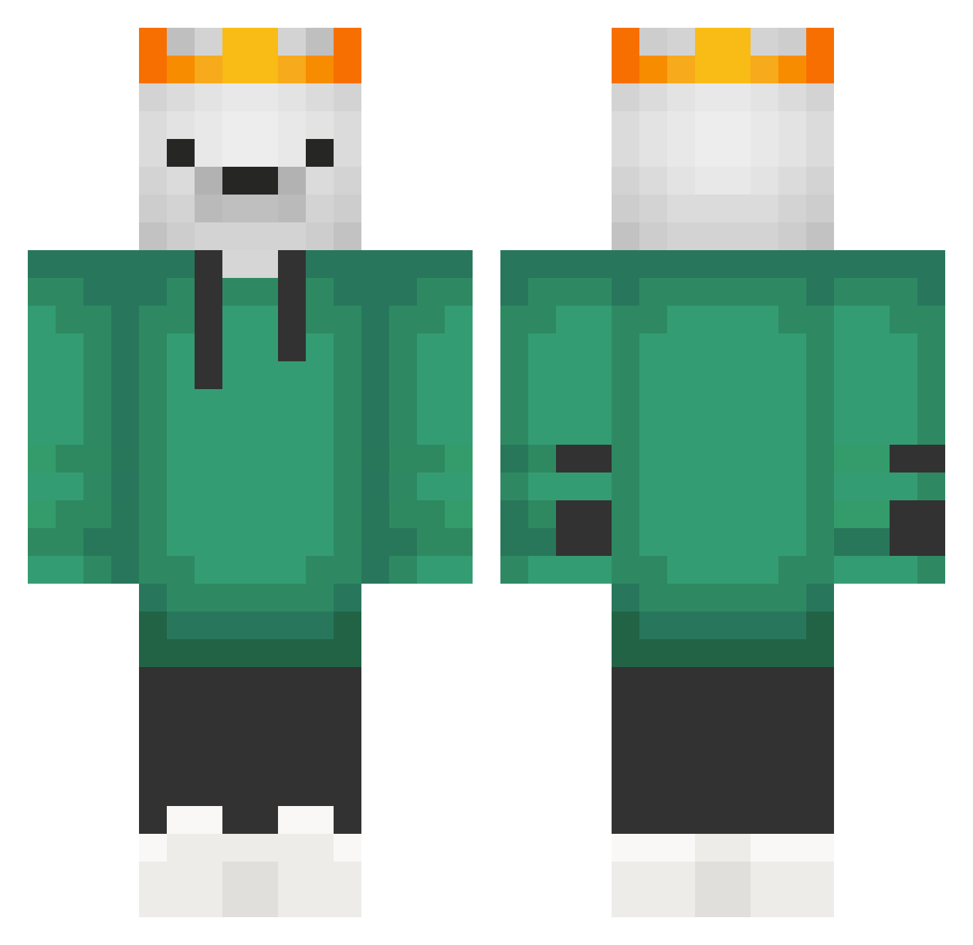 Duppie2007 Minecraft skin, front and back view
