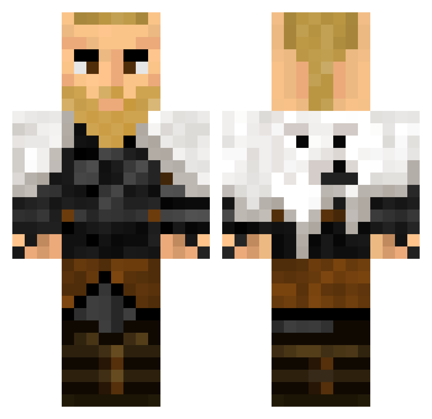 Apiii Minecraft skin, front and back view