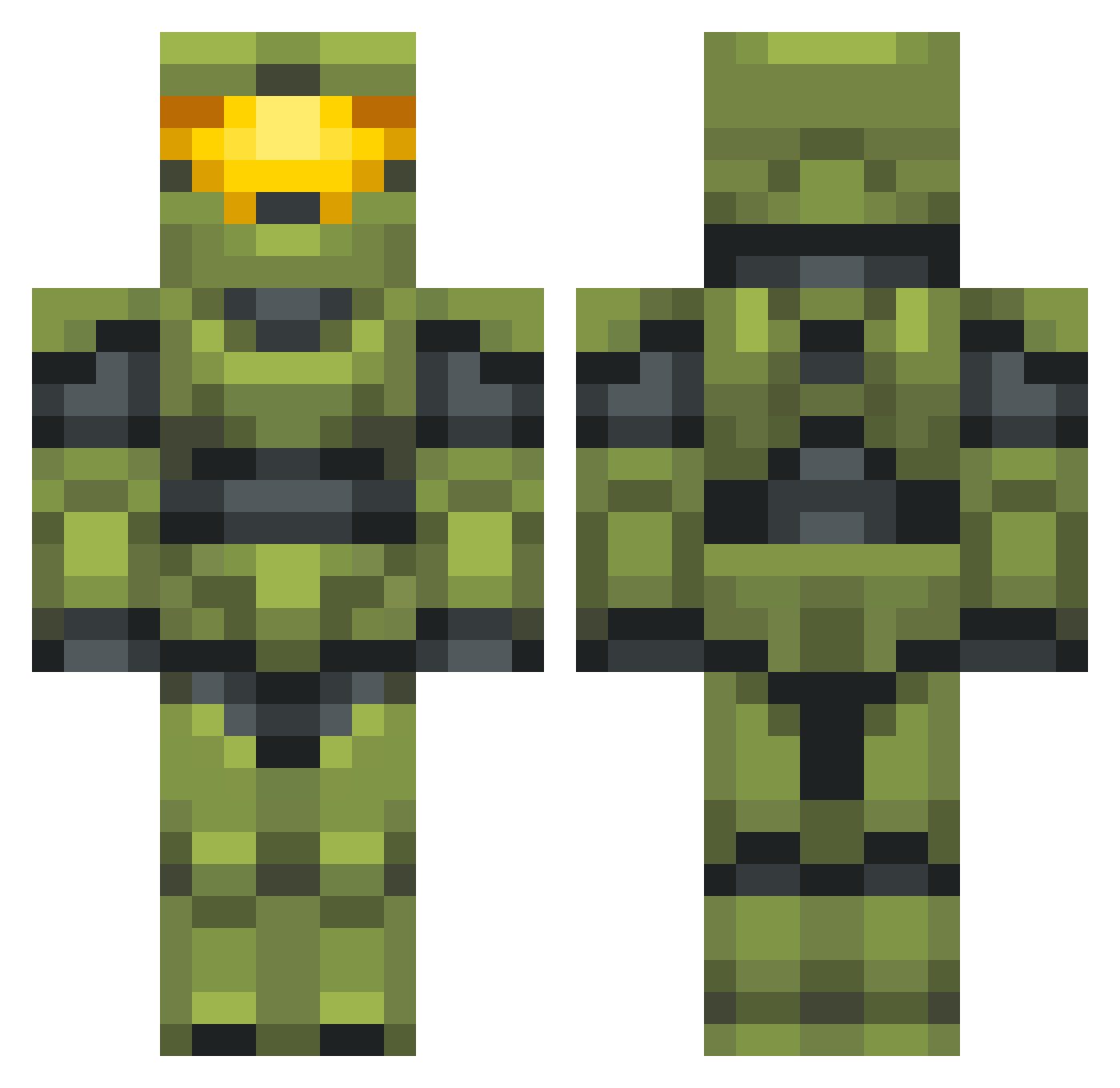 NomadBFG Minecraft skin, front and back view