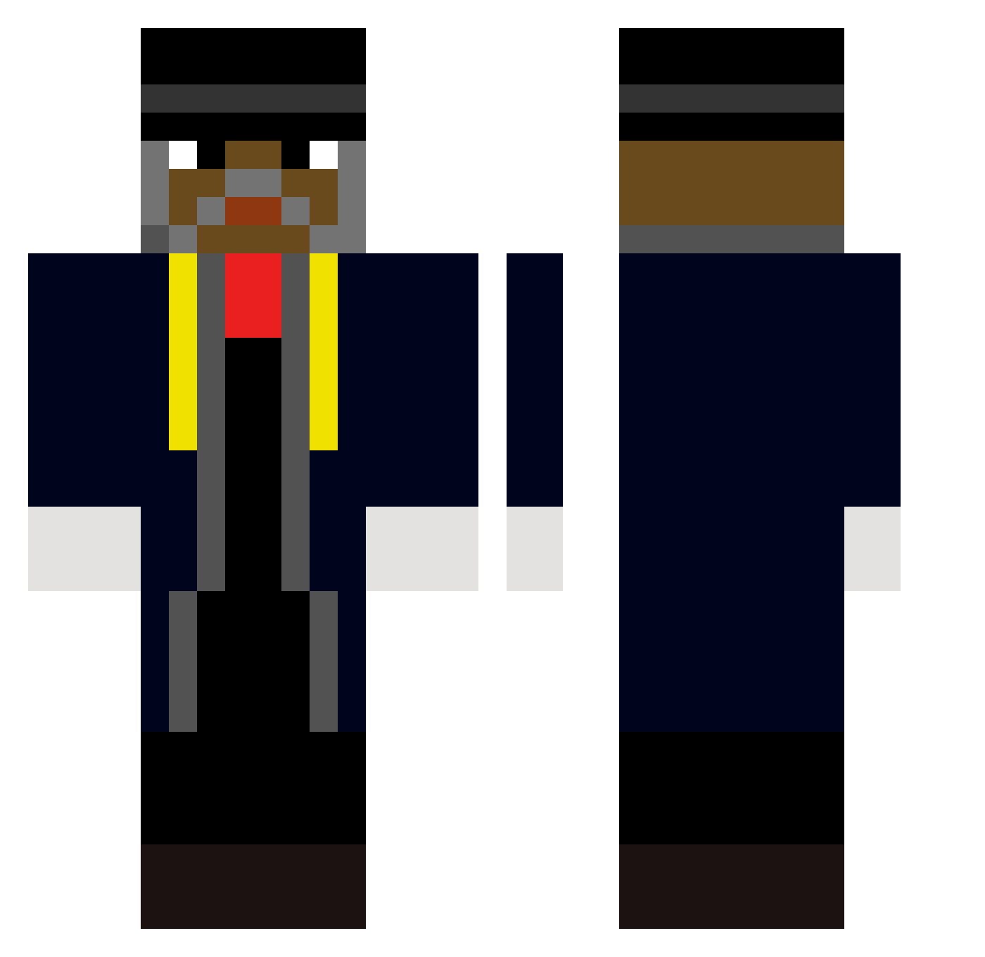 abalo Minecraft skin, front and back view