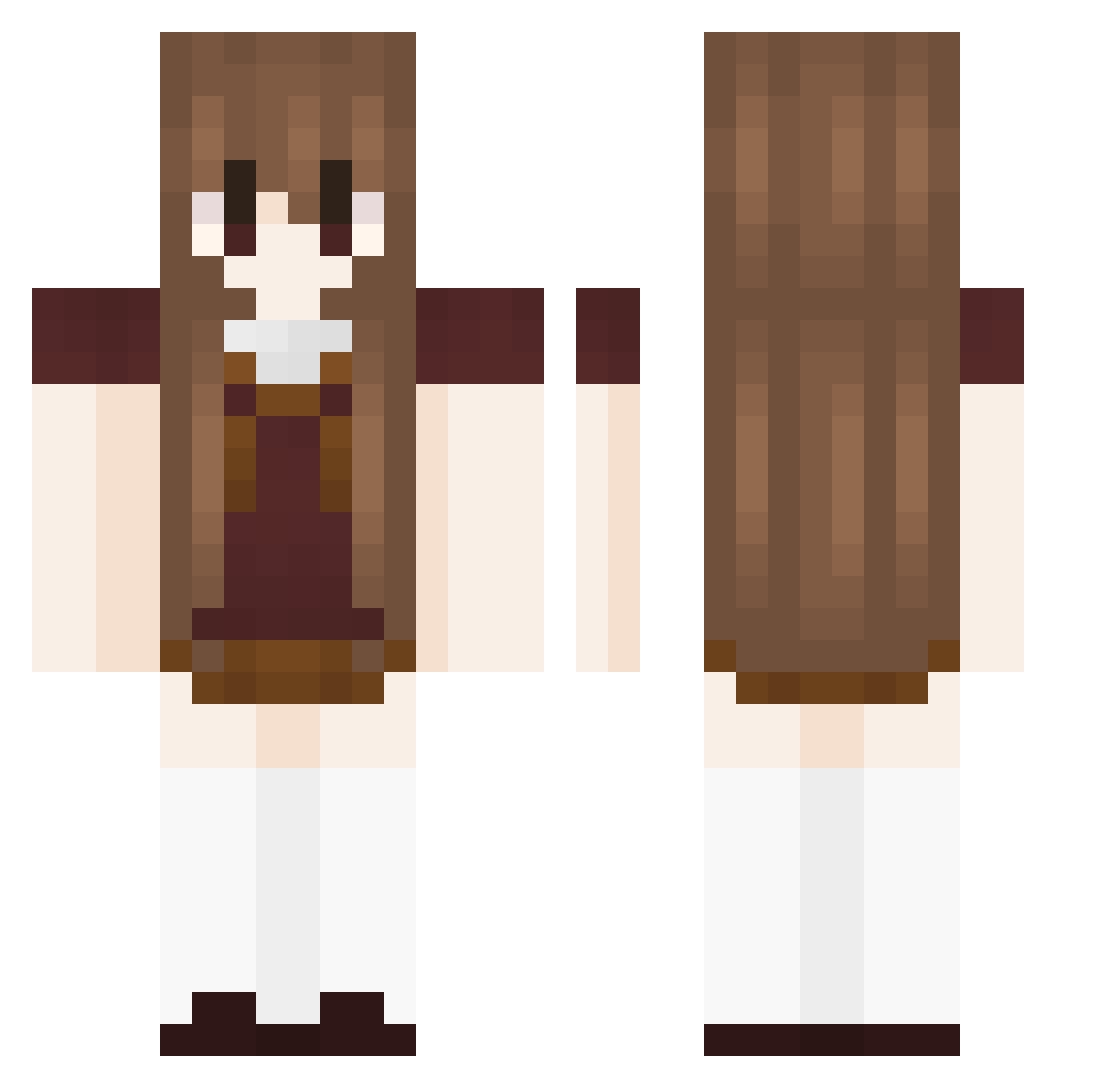 LeaJhones Minecraft skin, front and back view