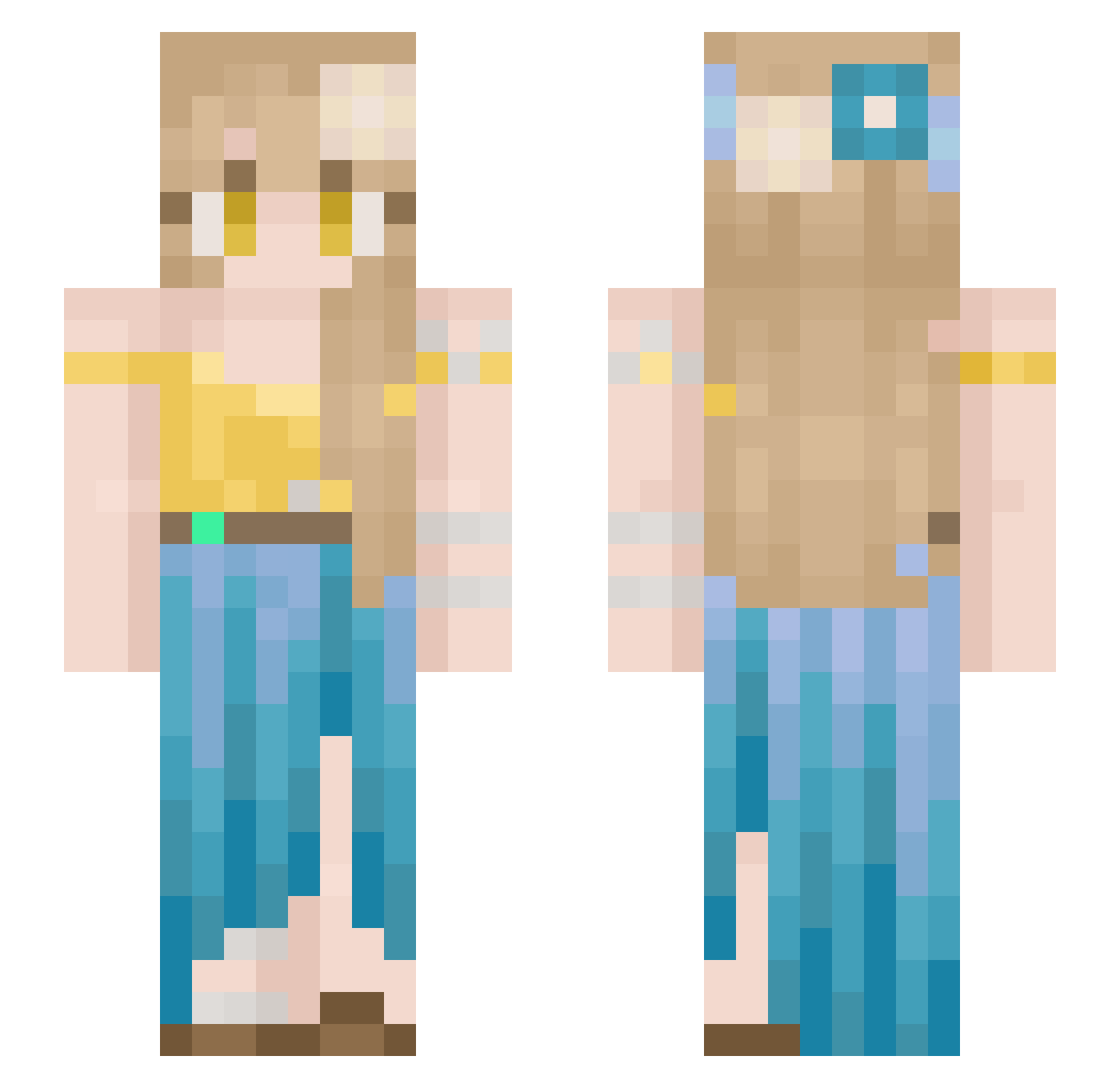Rainwingdragon Minecraft skin, front and back view