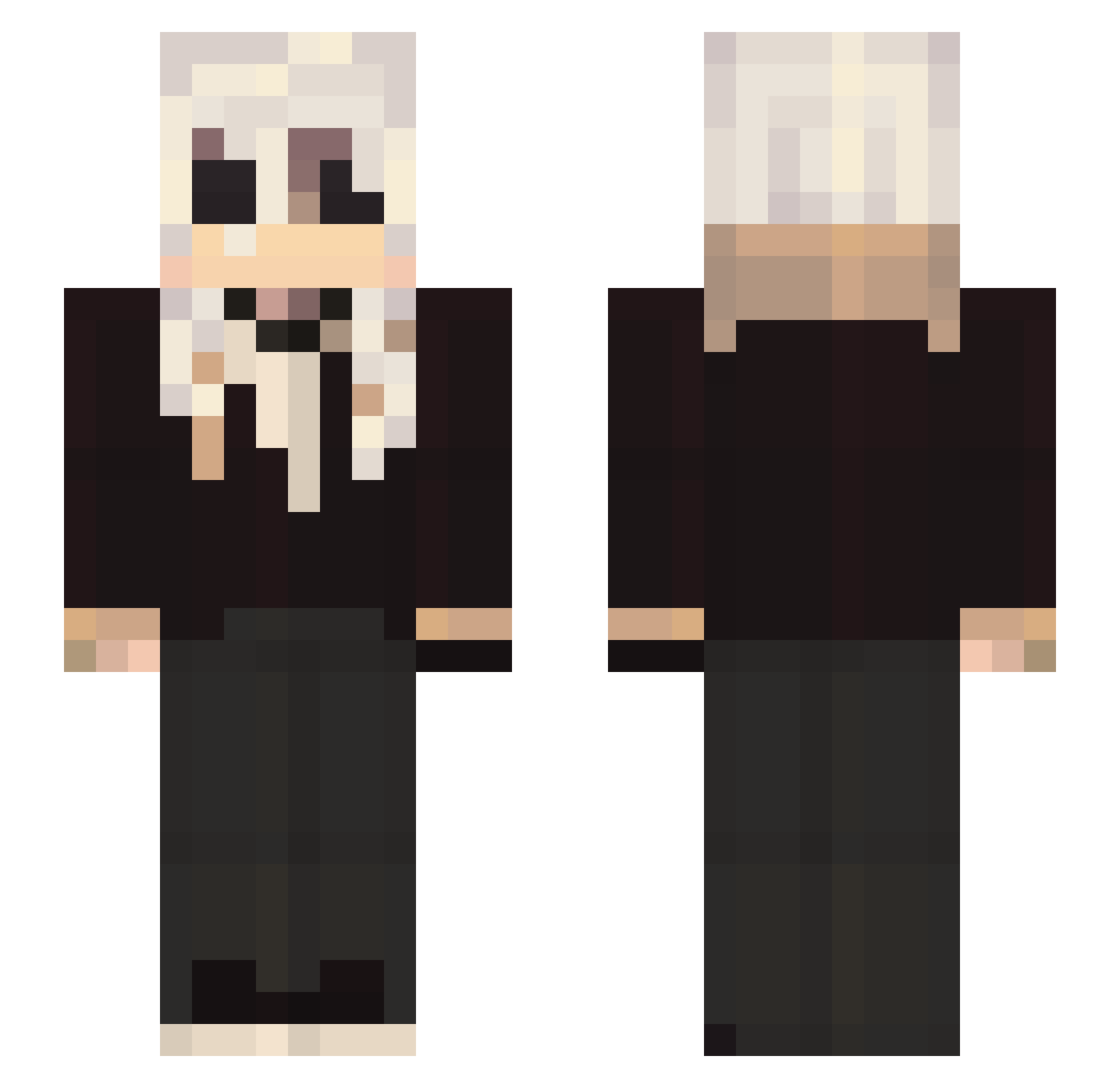 RoguePR Minecraft skin, front and back view