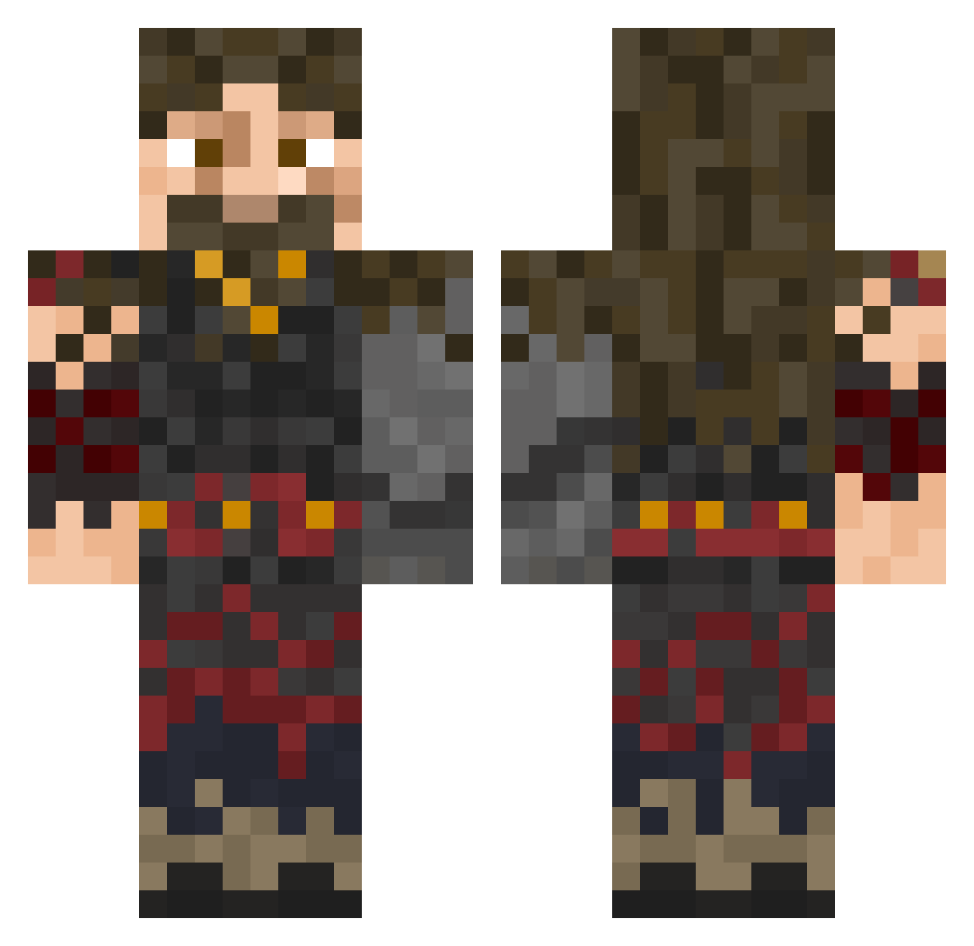 MeruV2 Minecraft skin, front and back view