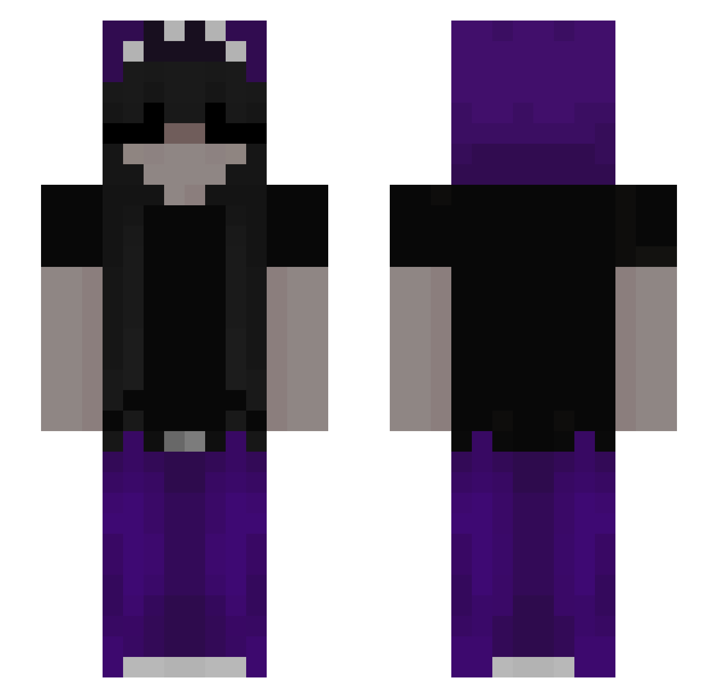 z7nt Minecraft skin, front and back view