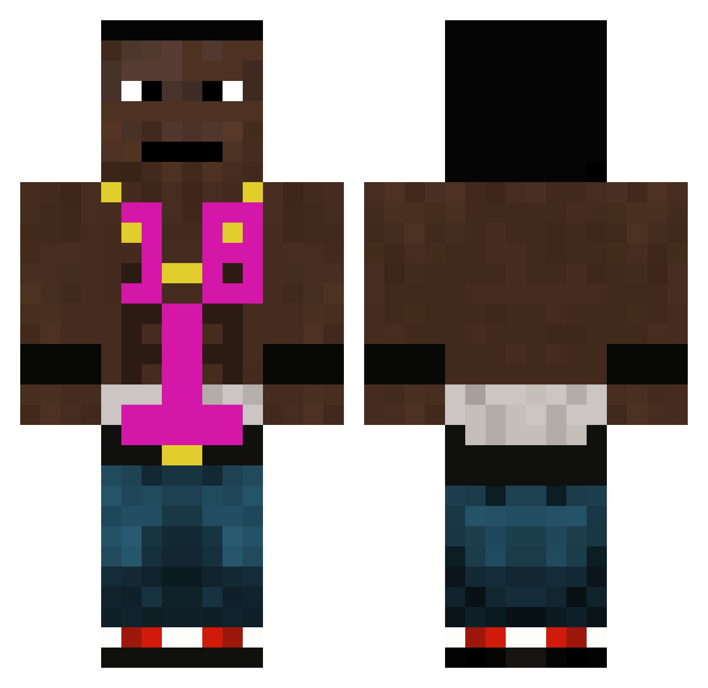 Wyzocky_ Minecraft skin, front and back view