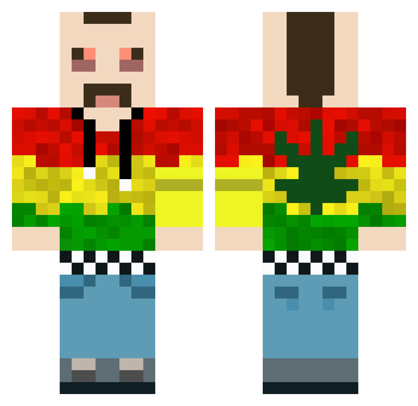 Mcclapin Minecraft skin, front and back view