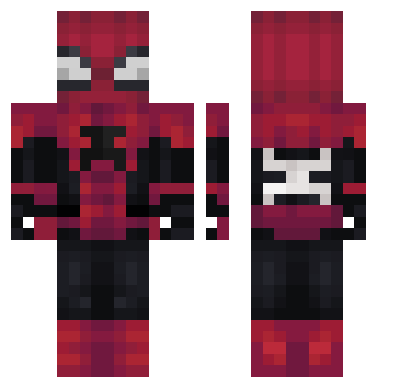ttvconf Minecraft skin, front and back view