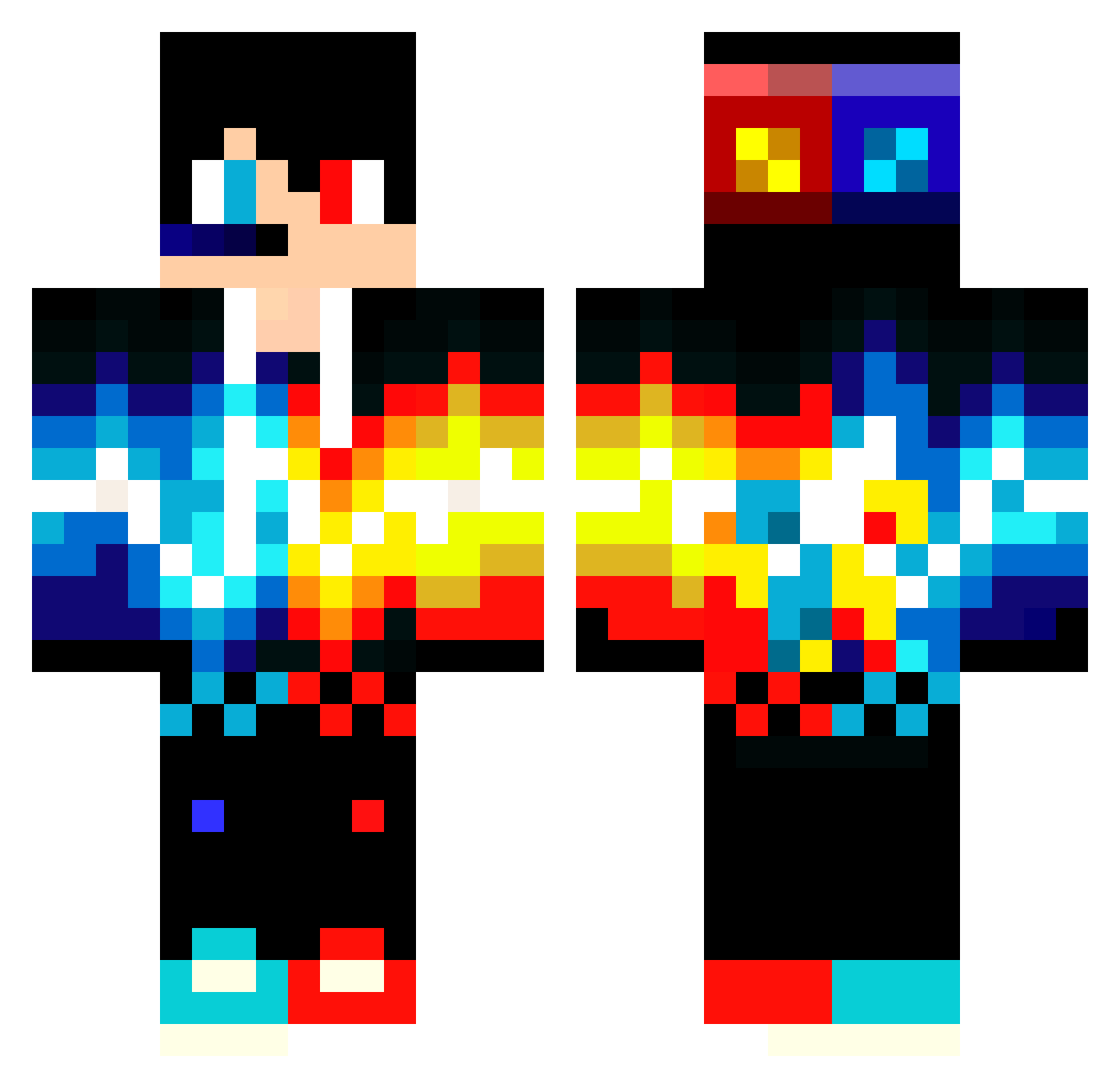 YungLeaver Minecraft skin, front and back view