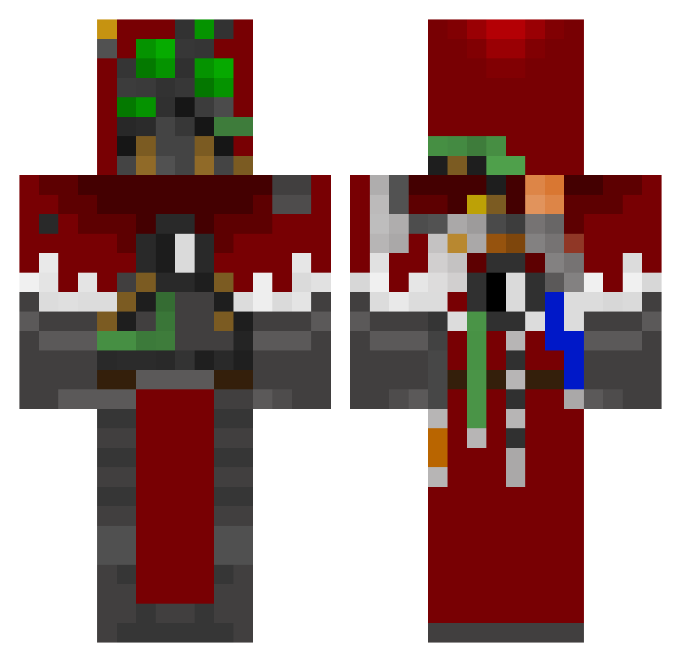 FlowerArt22 Minecraft skin, front and back view
