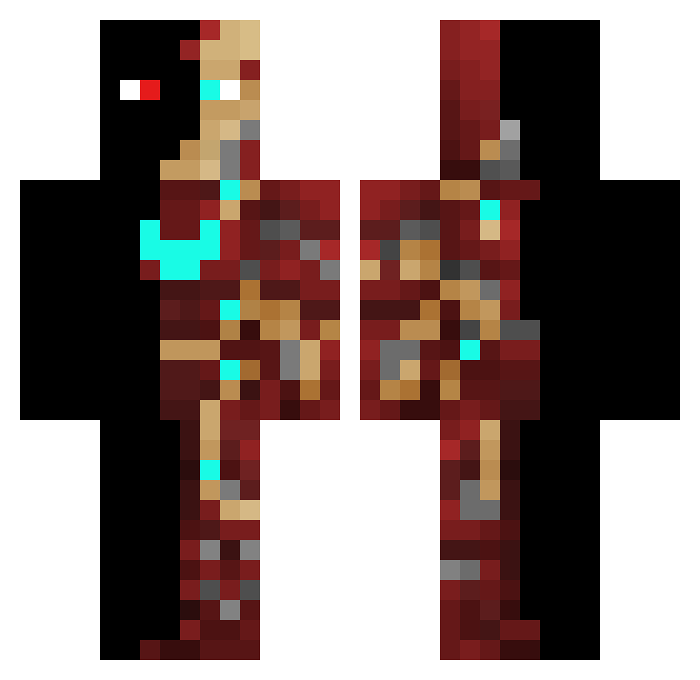EscapeAkane Minecraft skin, front and back view