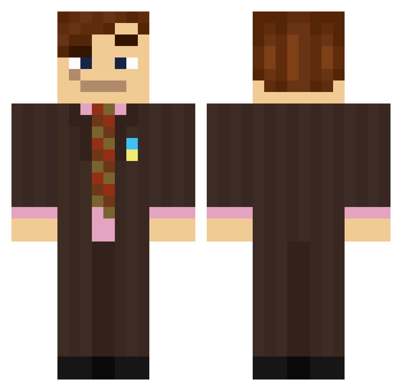 BlueChris14 Minecraft skin, front and back view