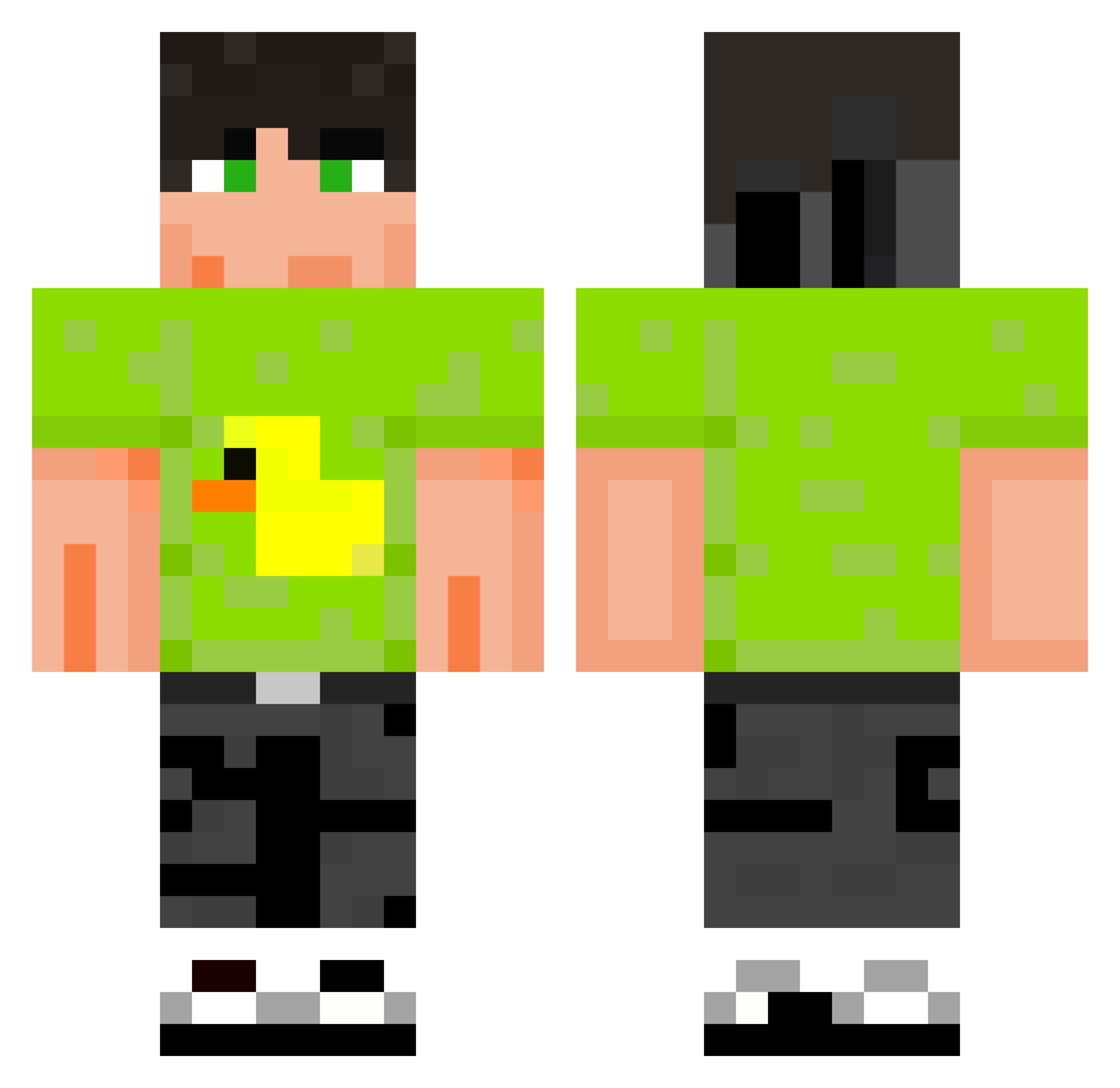 feelwyyyorix Minecraft skin, front and back view