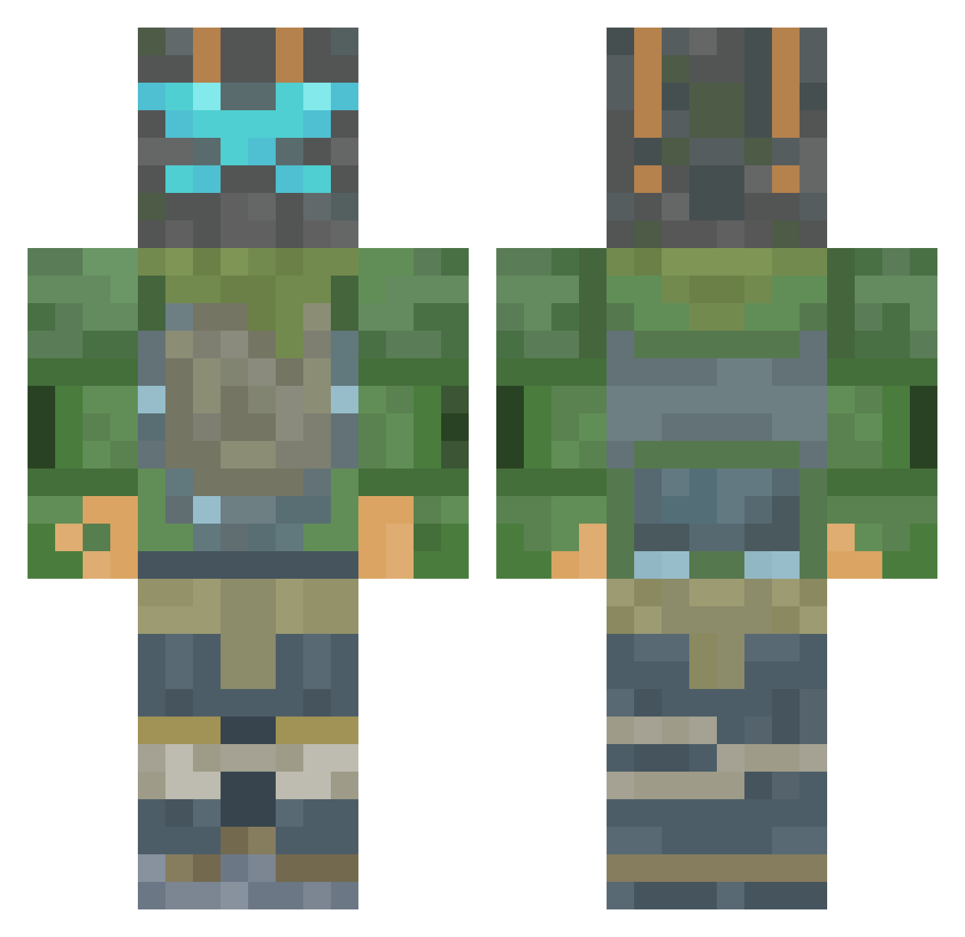 soldado77 Minecraft skin, front and back view