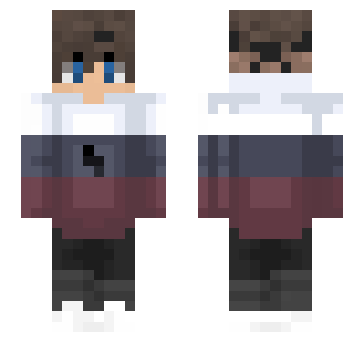 Swinou Minecraft skin, front and back view