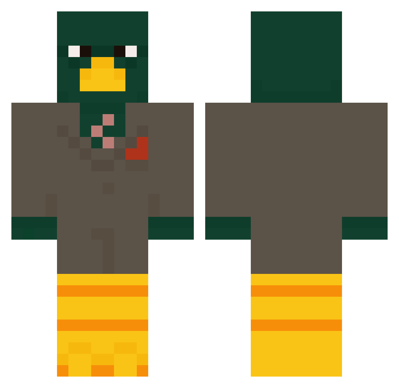 RobertYoda Minecraft skin, front and back view