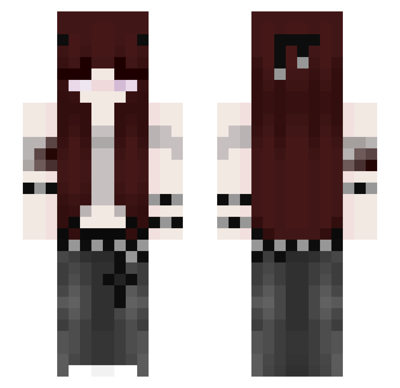 Nana_Minty Minecraft skin, front and back view