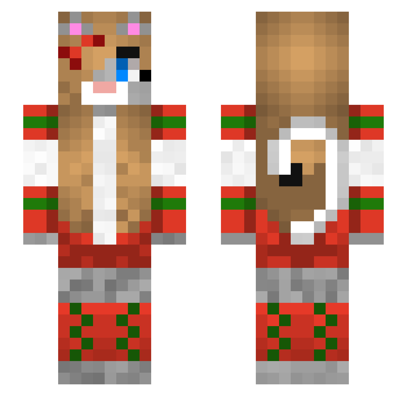 Fountainblaze Minecraft skin, front and back view