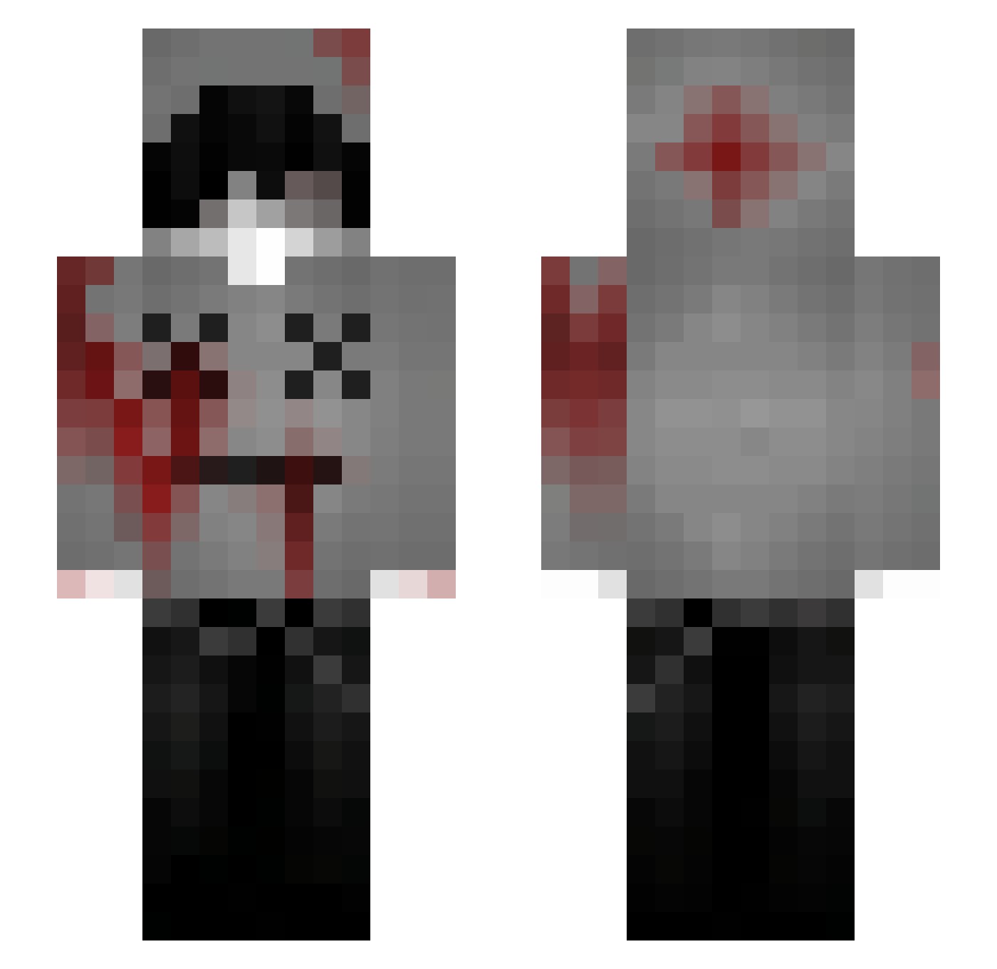 hurvein Minecraft skin, front and back view