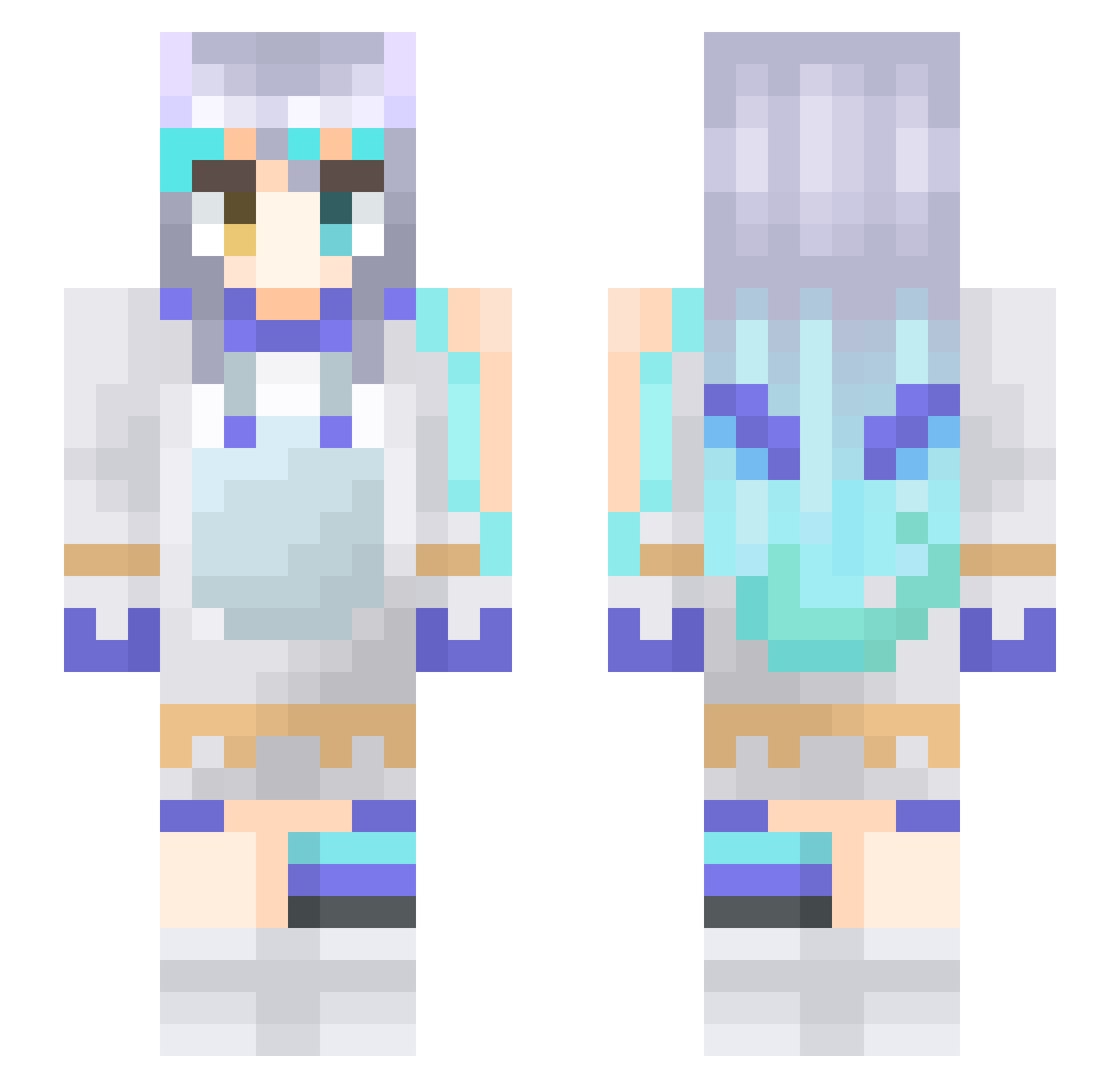 runa717 Minecraft skin, front and back view