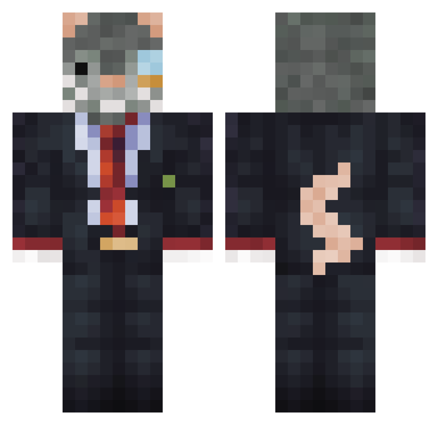 avalre Minecraft skin, front and back view