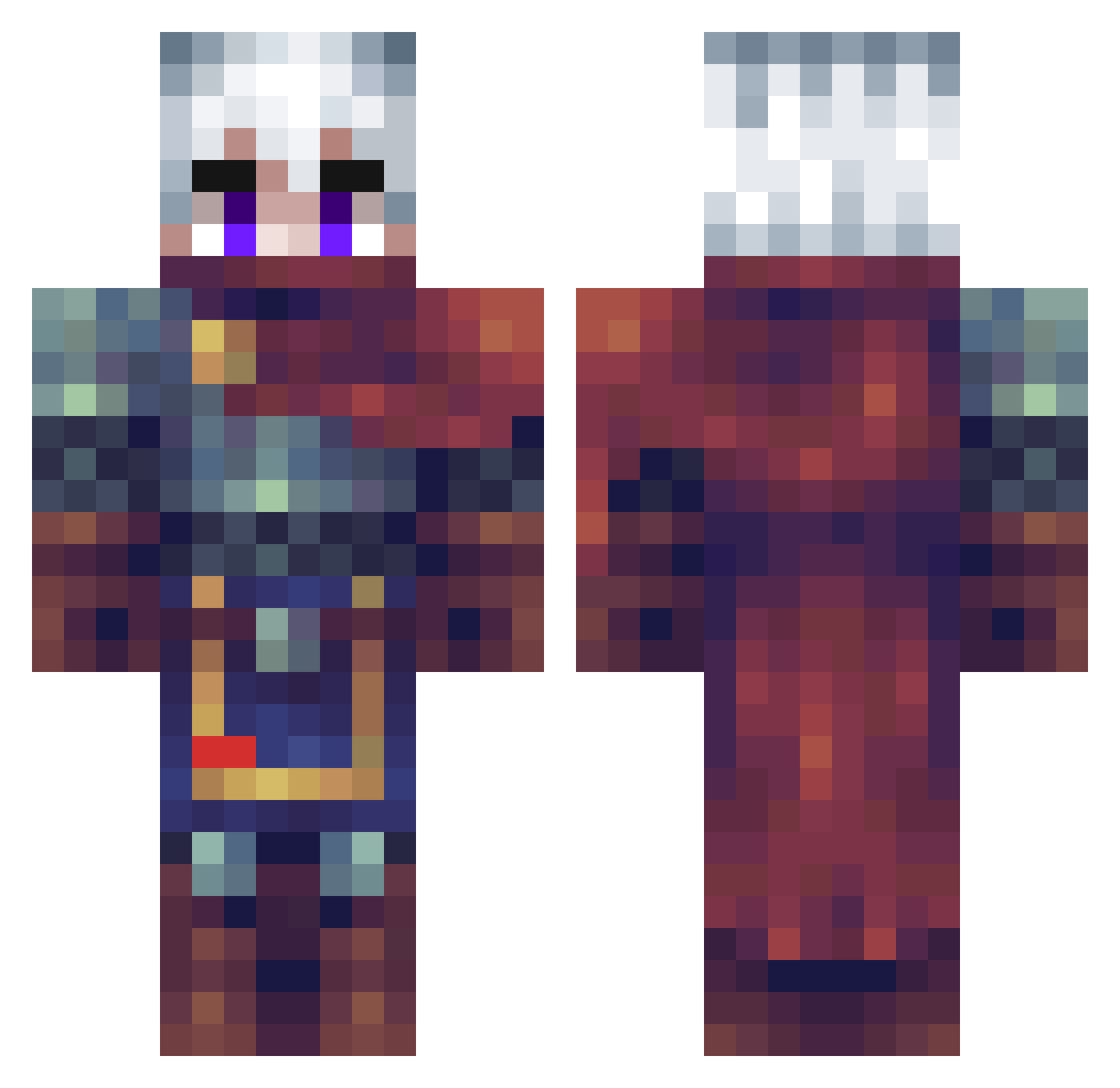 VictorDMT Minecraft skin, front and back view