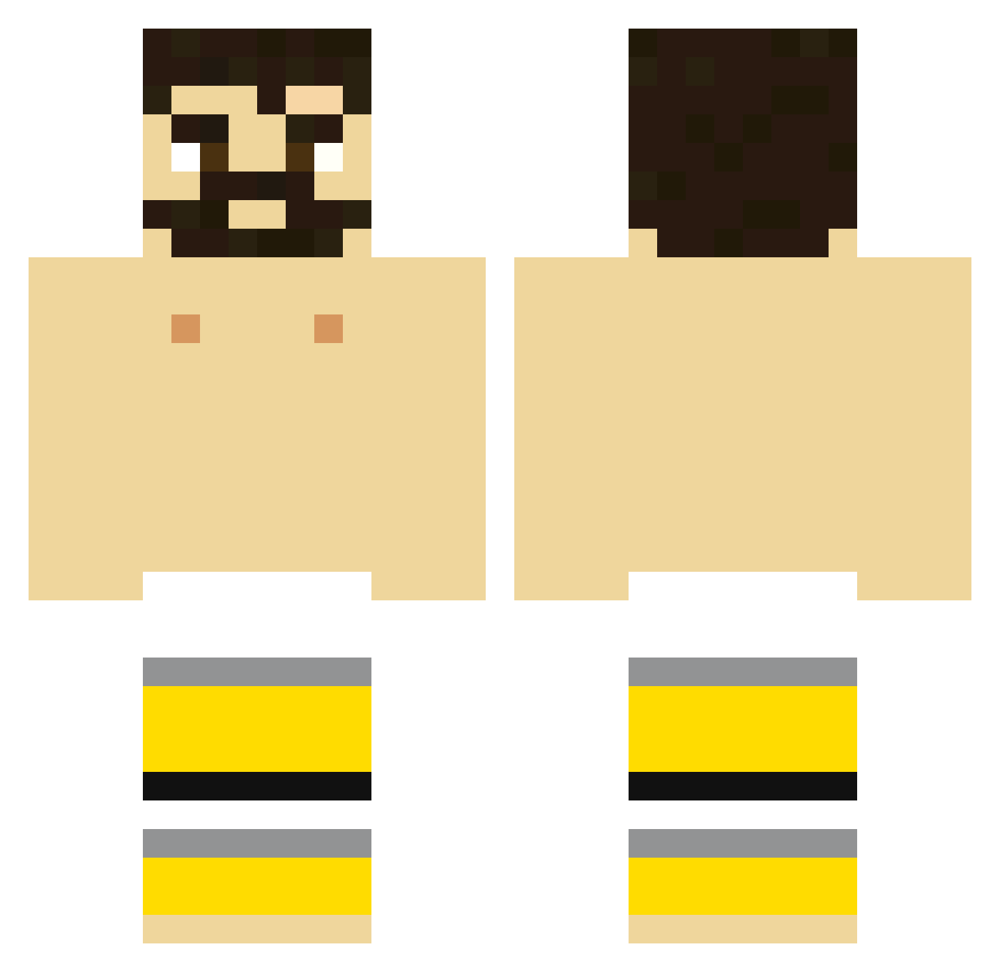 Deasax Minecraft skin, front and back view