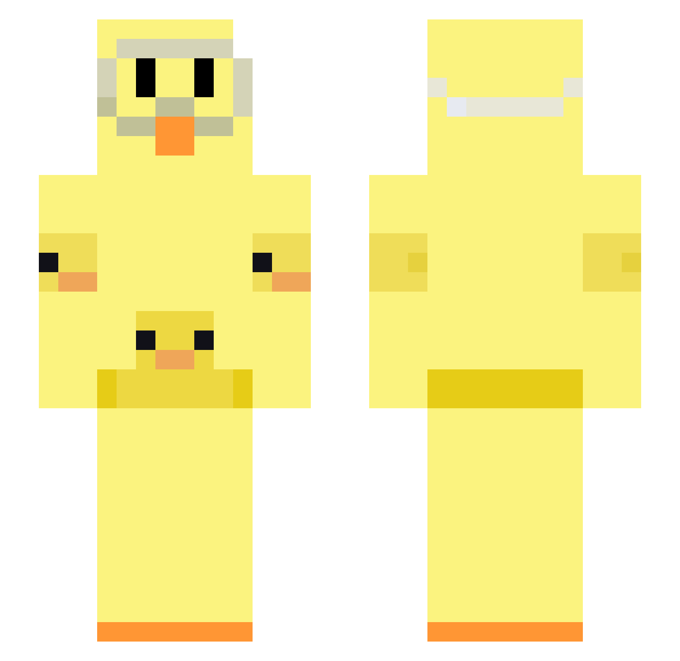 Y_038 Minecraft skin, front and back view