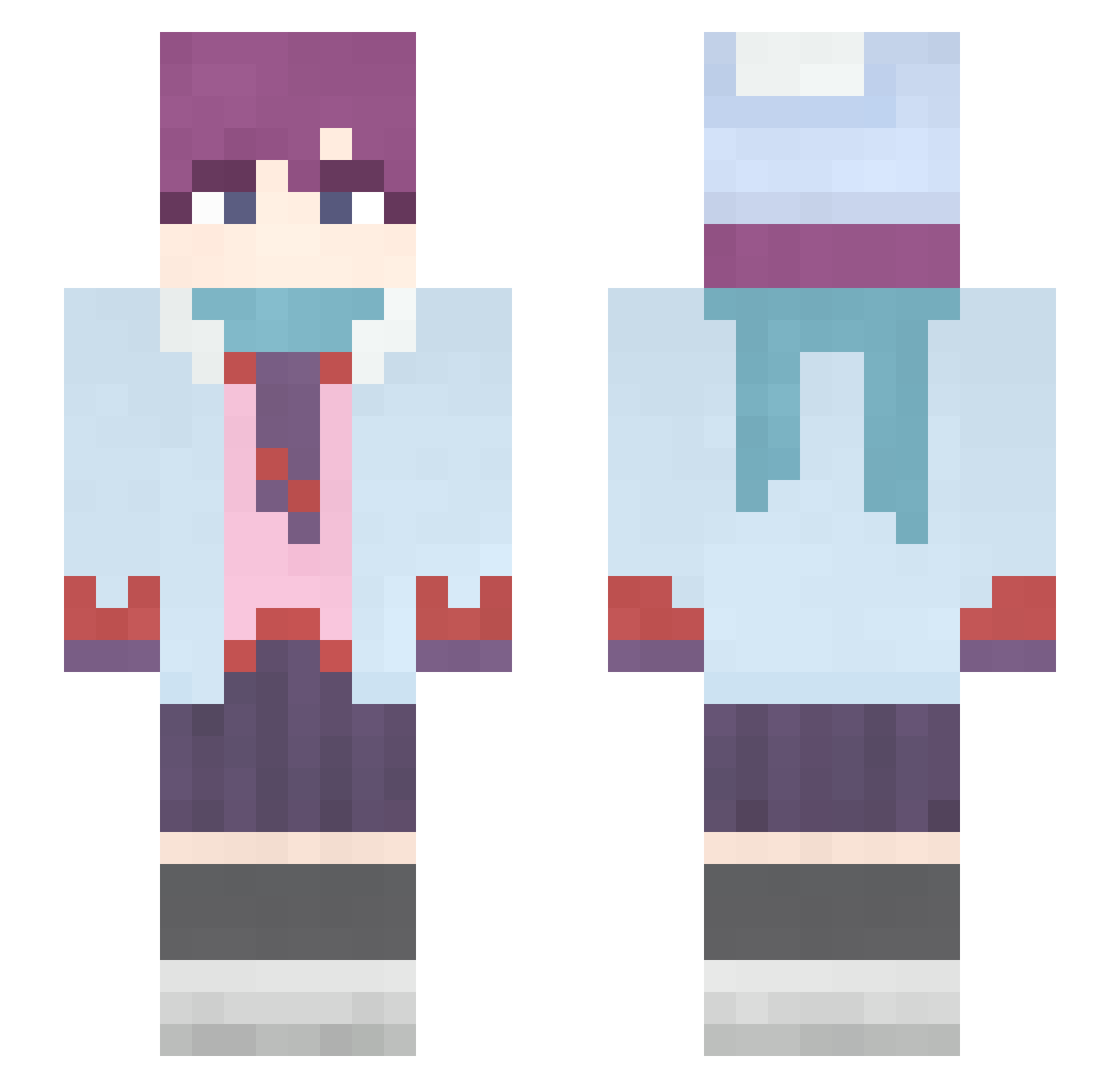 Edha178 Minecraft skin, front and back view