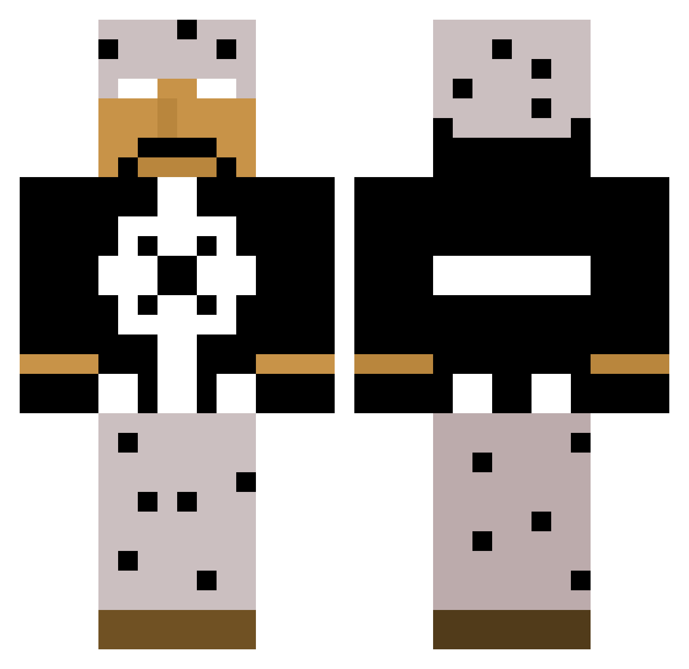 masterepicsteve Minecraft skin, front and back view