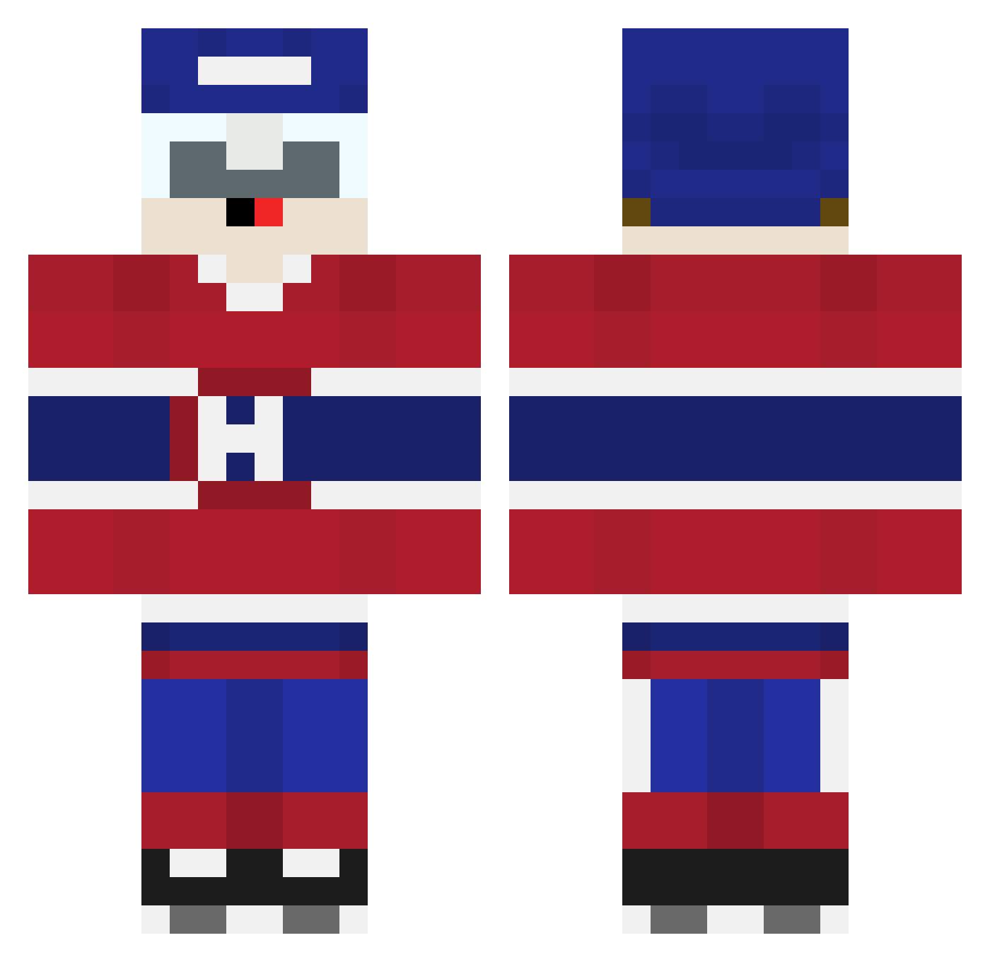 UrbanHazardous Minecraft skin, front and back view