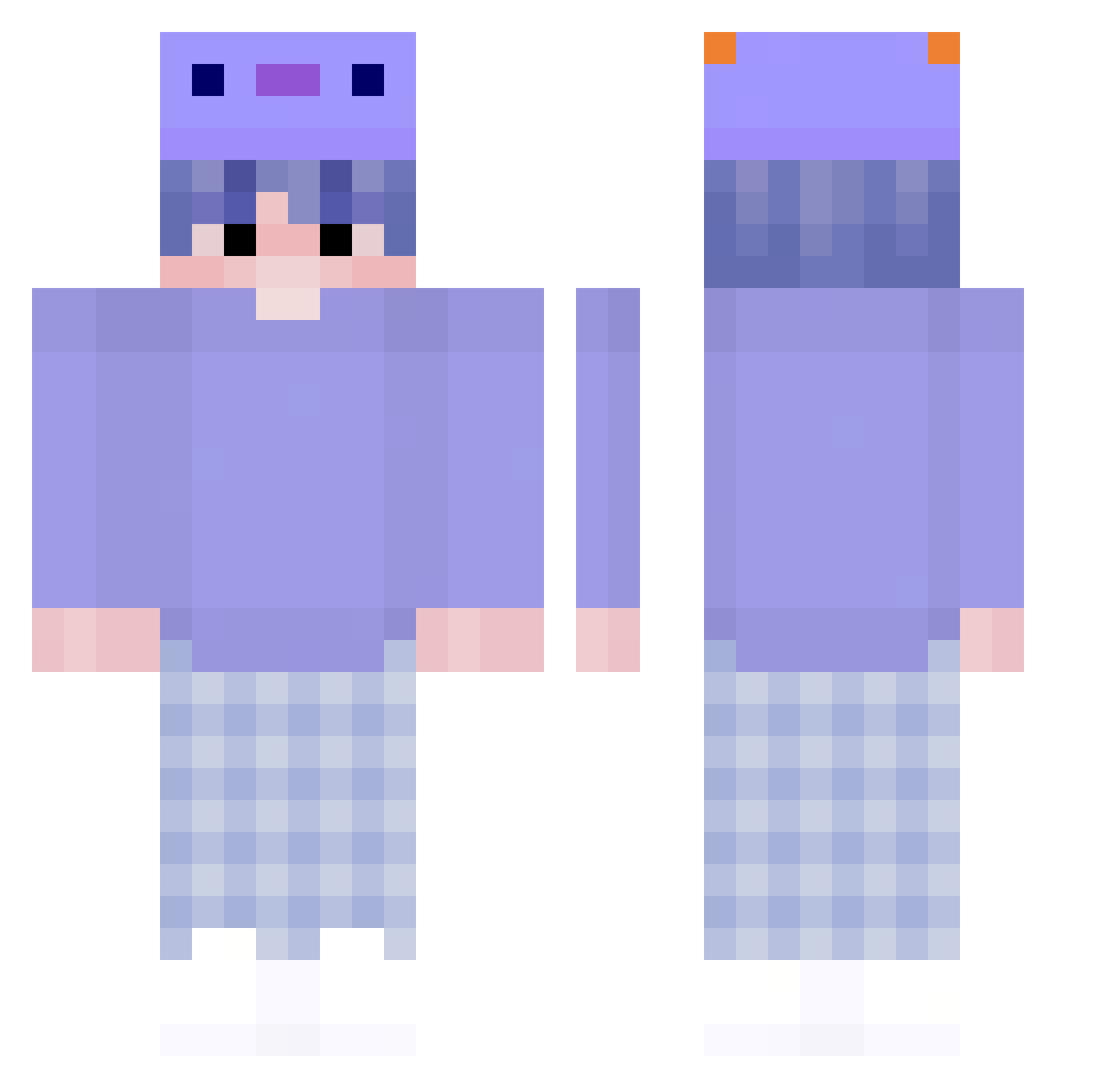 FireRexo Minecraft skin, front and back view